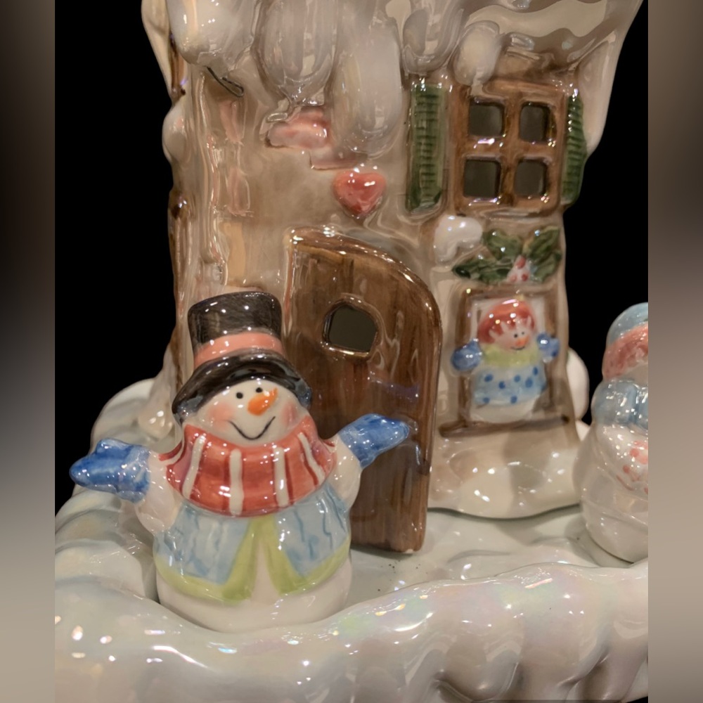 Yankee Candle Winter Snowmen Tea light / Fairy Light Village House - Picture 3 of 8